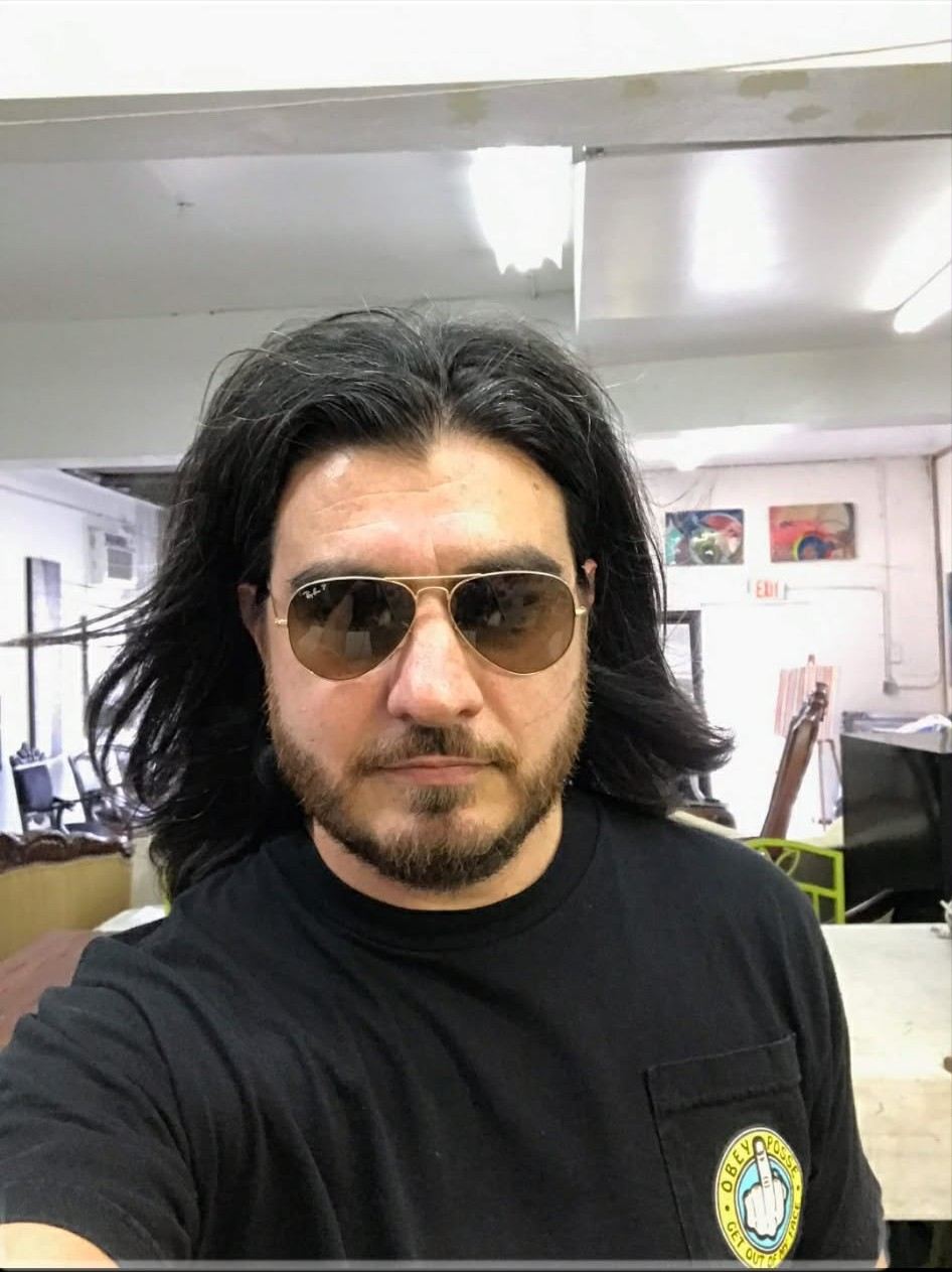 Nicolas Bogado in his studio