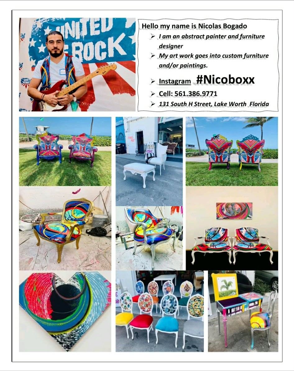 Nicoboxx promotional collage showing furniture and paintings