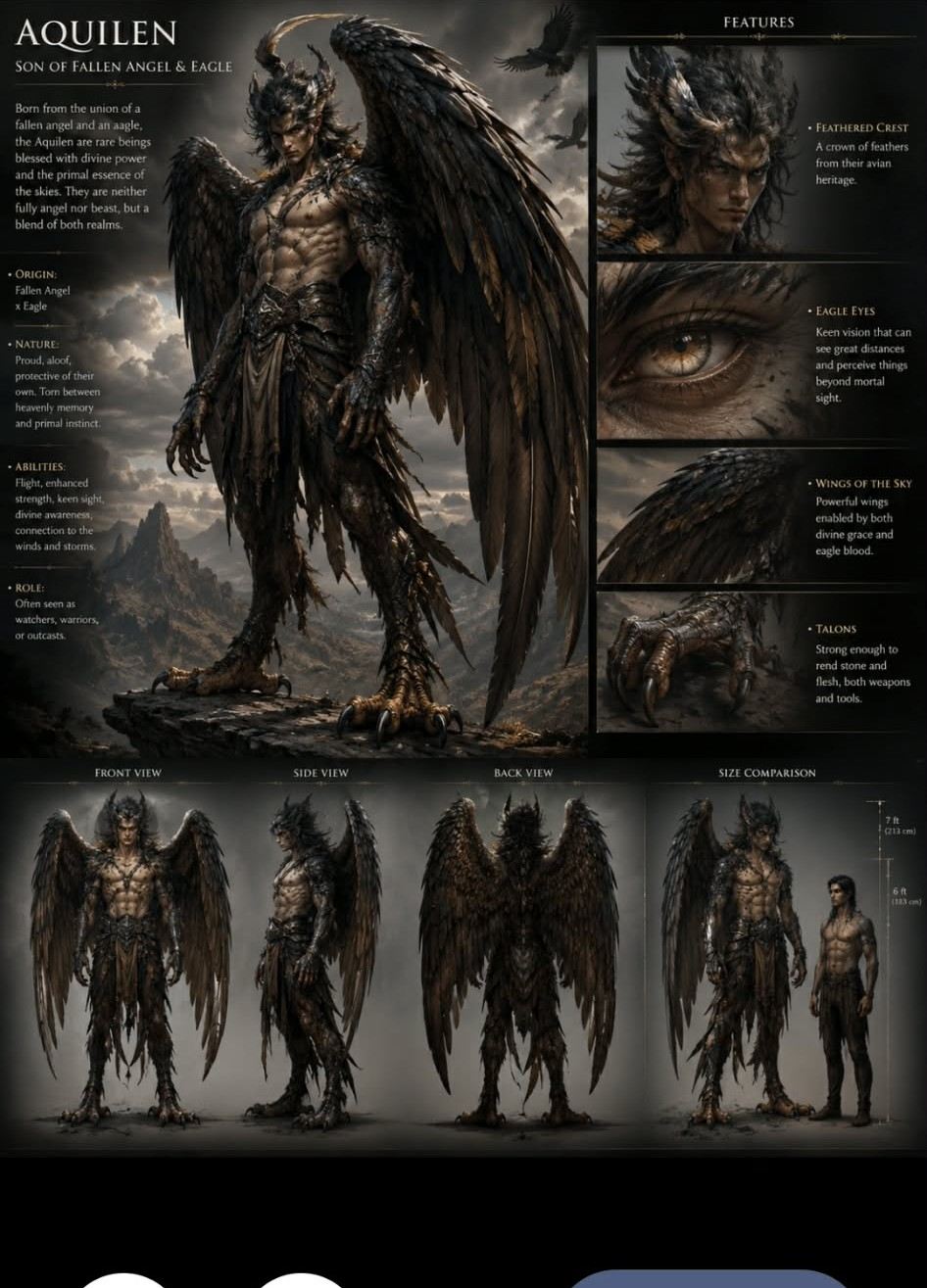Aquilen, son of fallen angel and eagle